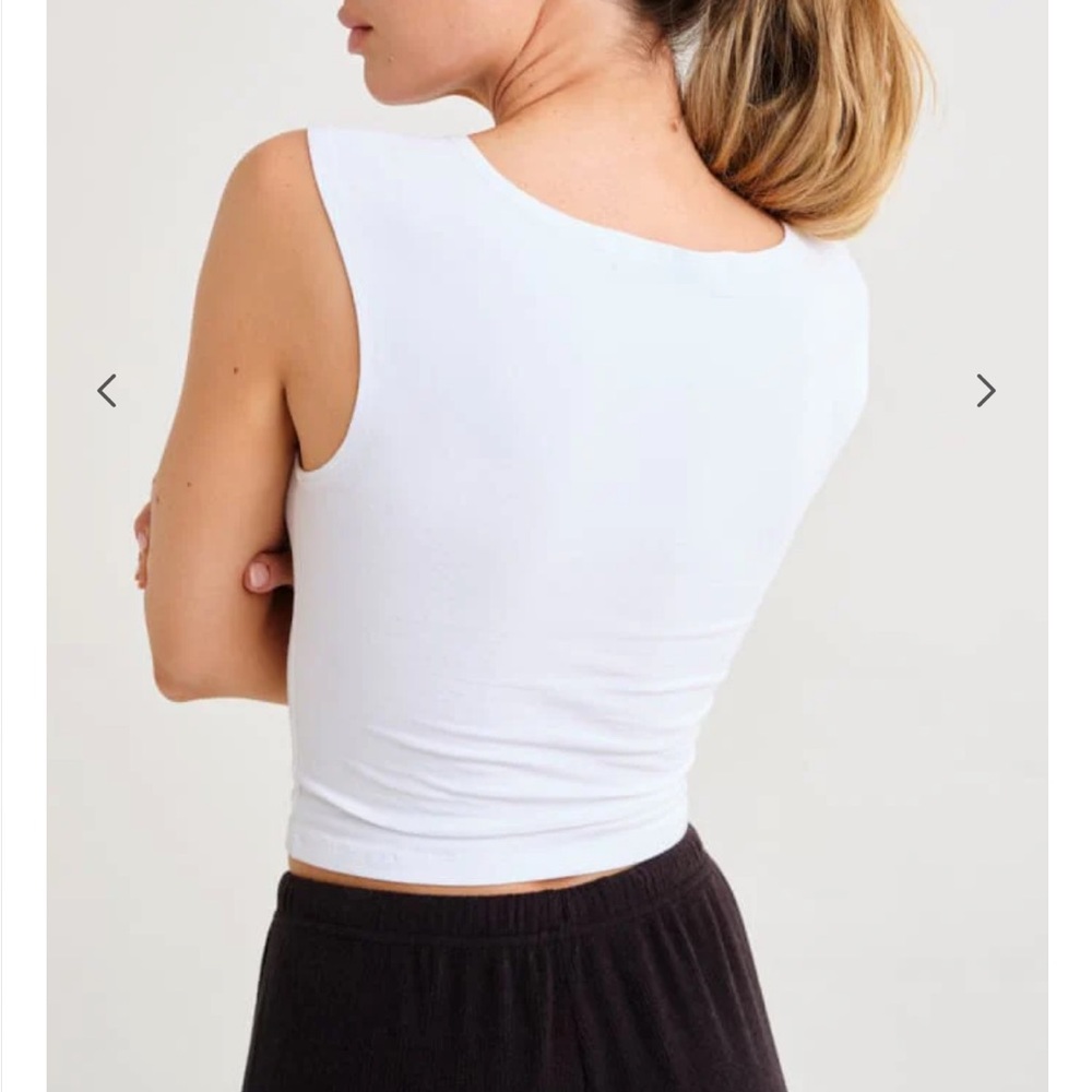 Rumored White Square Neck Tank Top - Picture 2 of 4